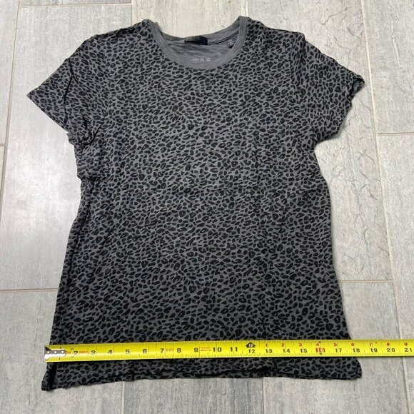 ATM Schoolboy Tee Cheetah Leopard Print Slub Cotton Jersey Gray Black Sz Medium - Picture 5 of 7